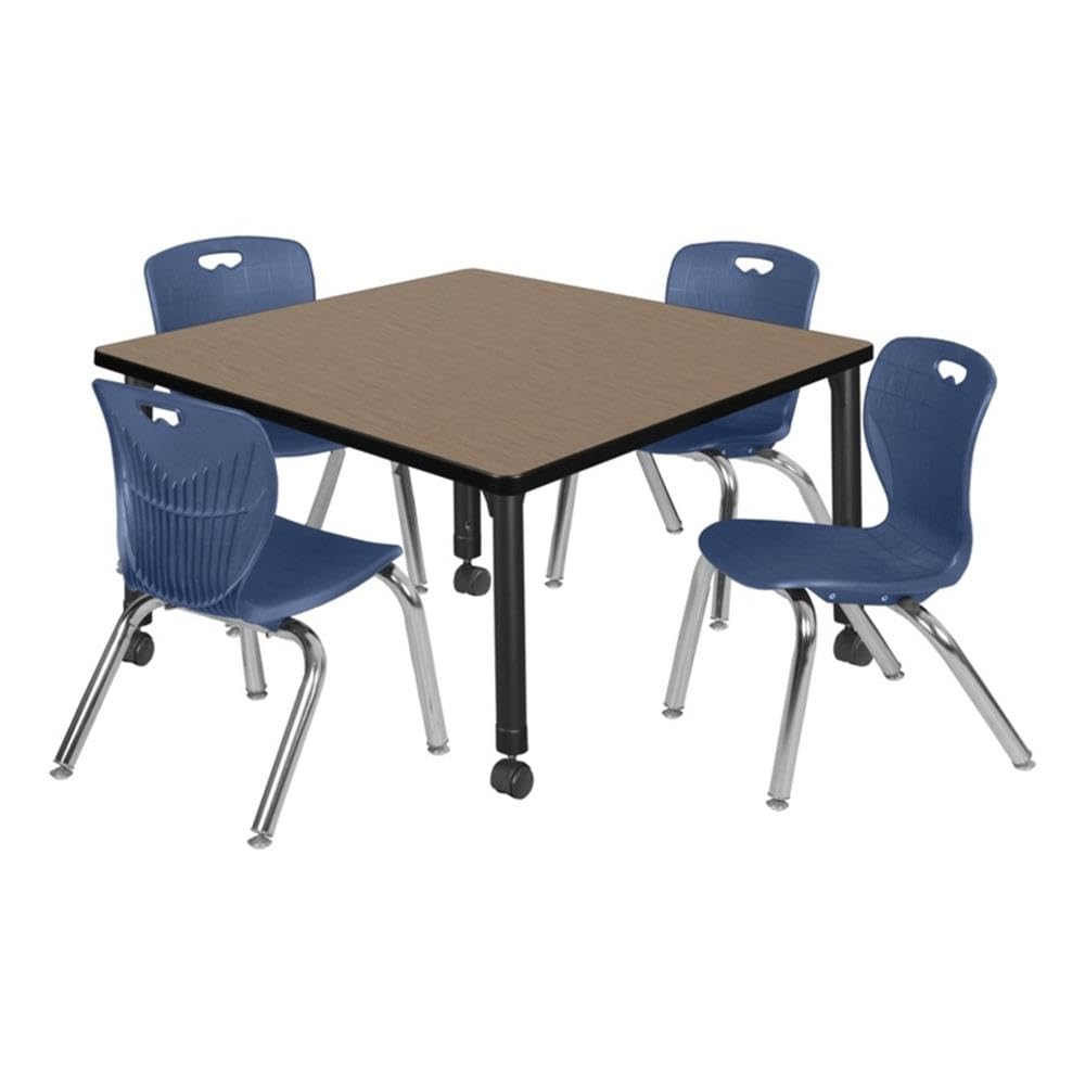 36" Square Mobile Table with 4 Stack Chairs H24587
