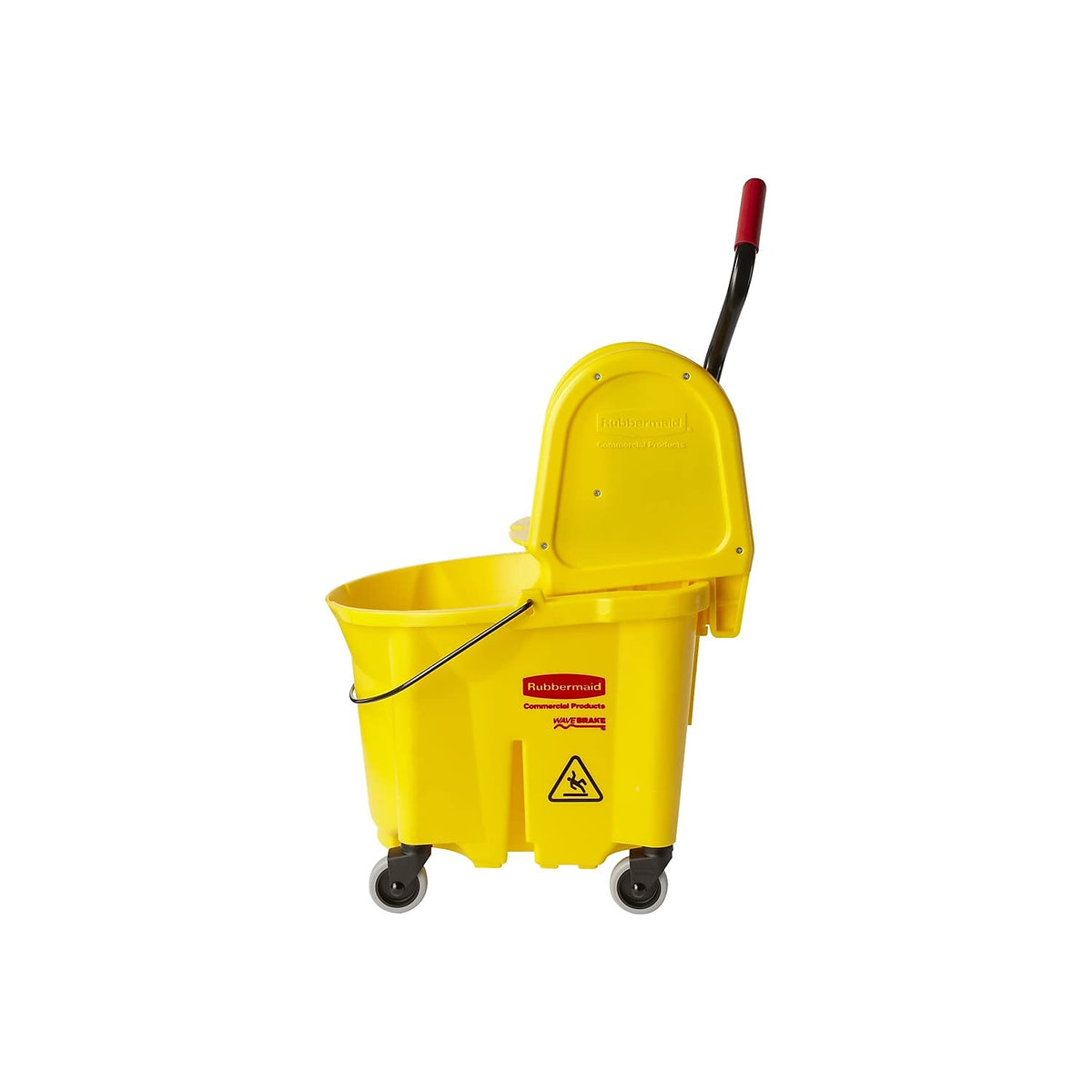 31 QT Tandem Mop Bucket and Wringer Combo on Wheels, Yellow M358