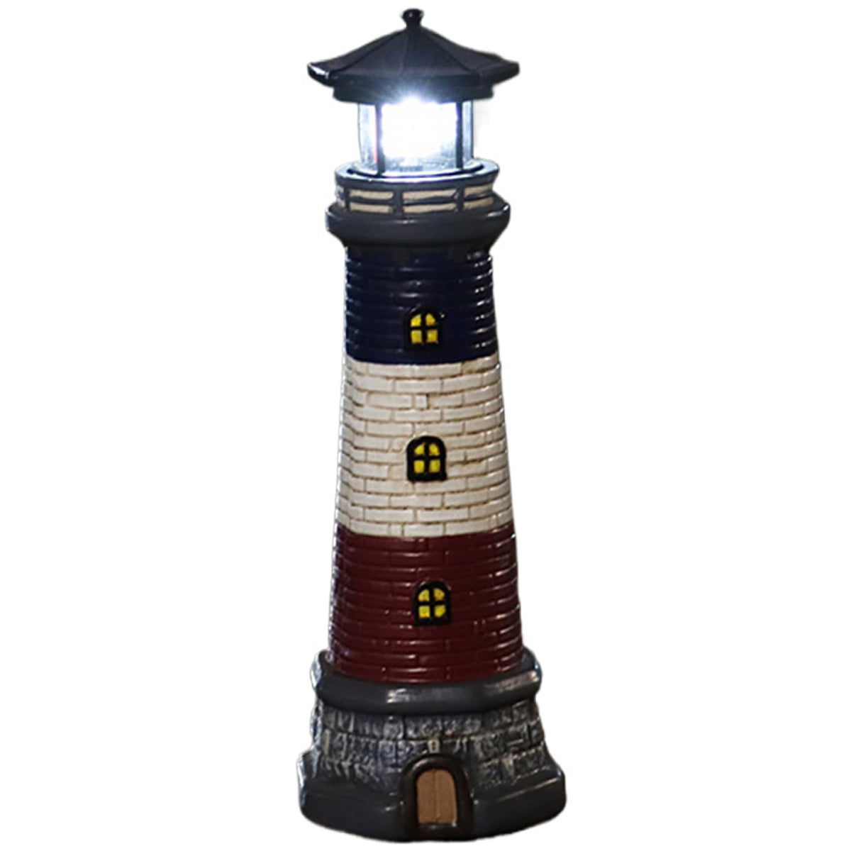 15" Tall Waterproof Resin Lighthouse Lamp with Rotating LED X7316