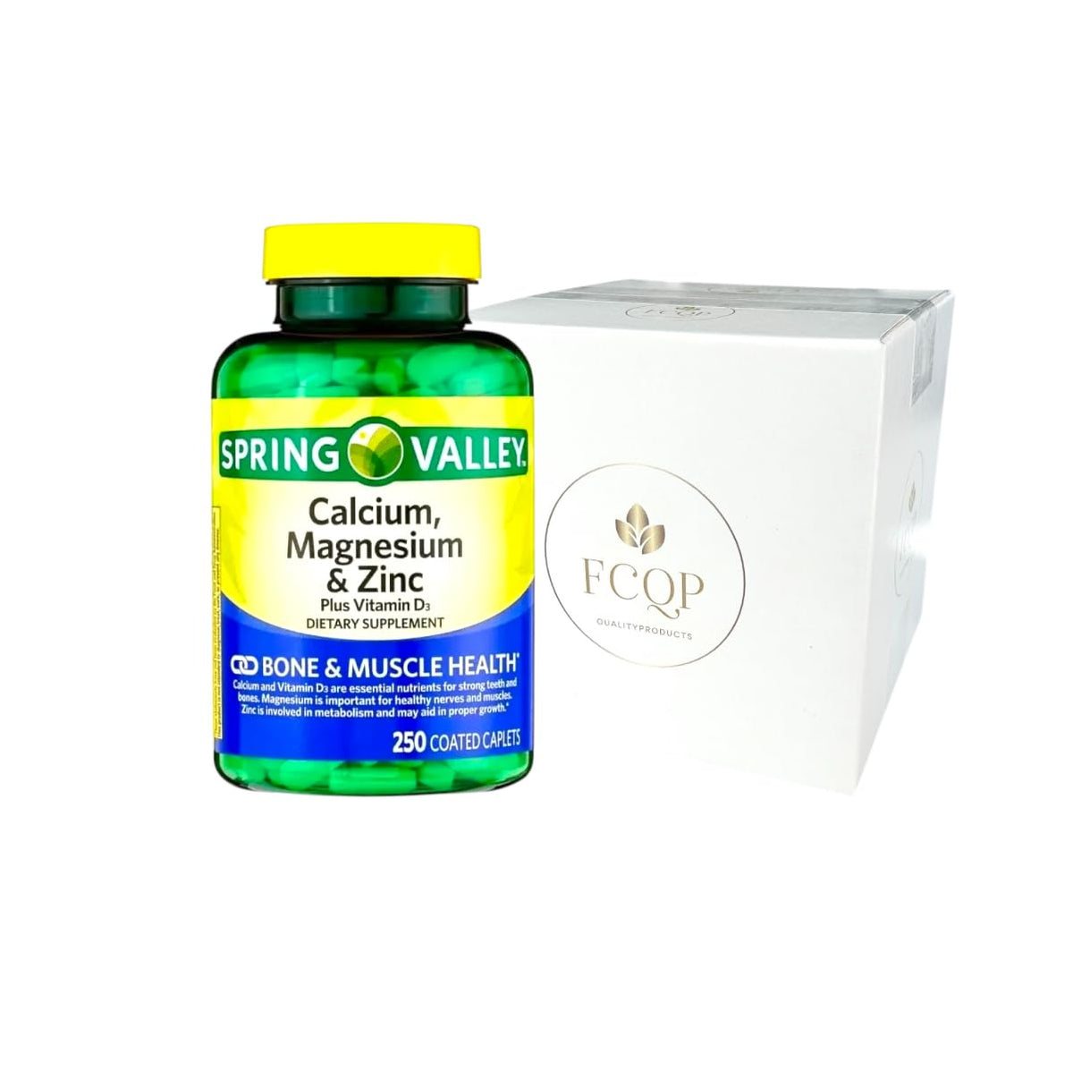 Calcium Magnesium Zinc with Vitamin D3 Supplements, 250 Coated Caplets N58981