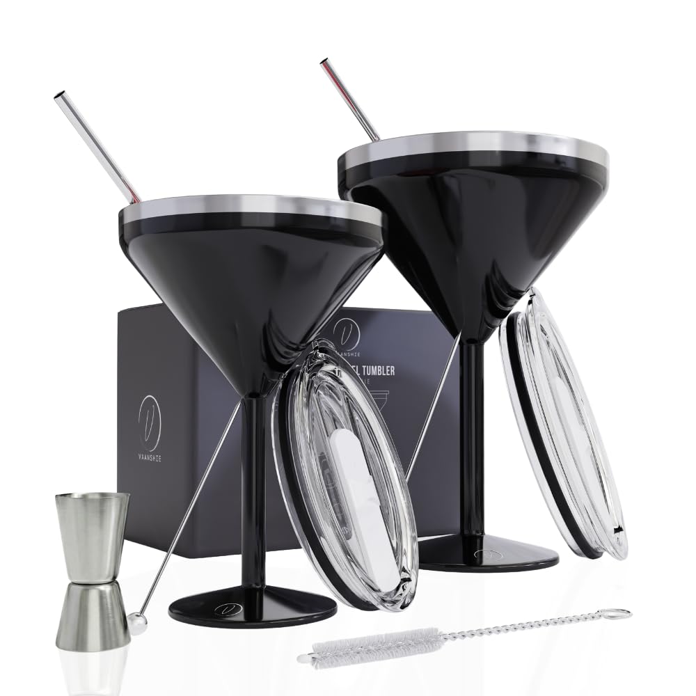 8 oz Stainless Steel Insulated Martini Glass Set of 2 I46989
