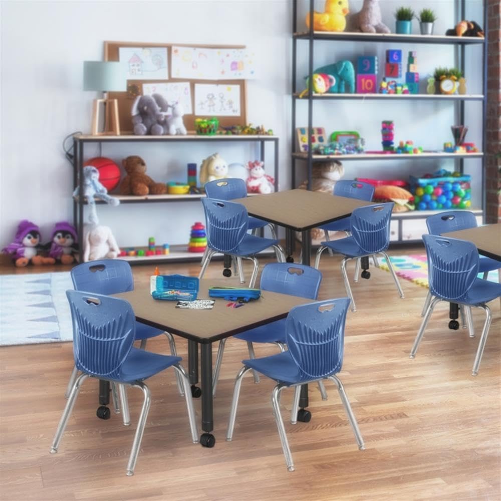 36" Square Mobile Table with 4 Stack Chairs H24587