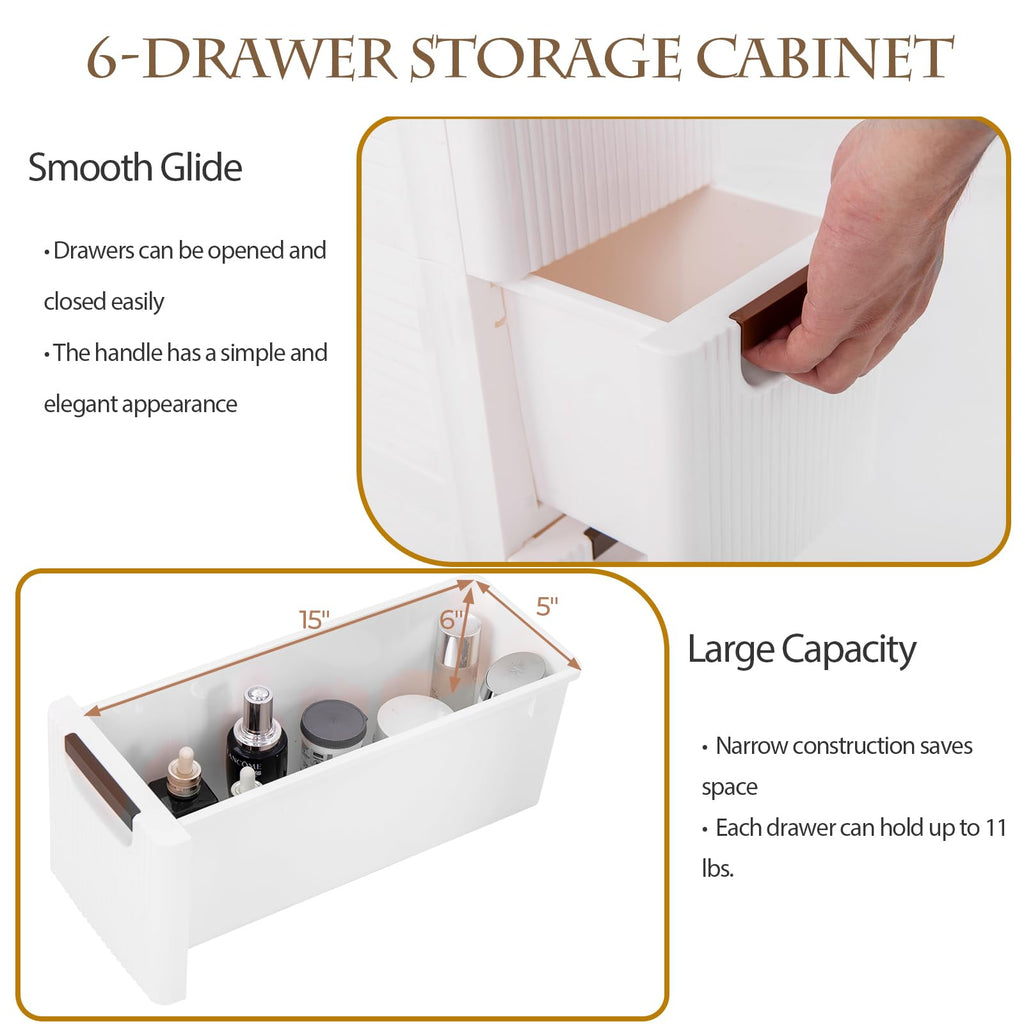 3 Drawer Narrow Rolling Storage Cart with 4 Wheels R1903