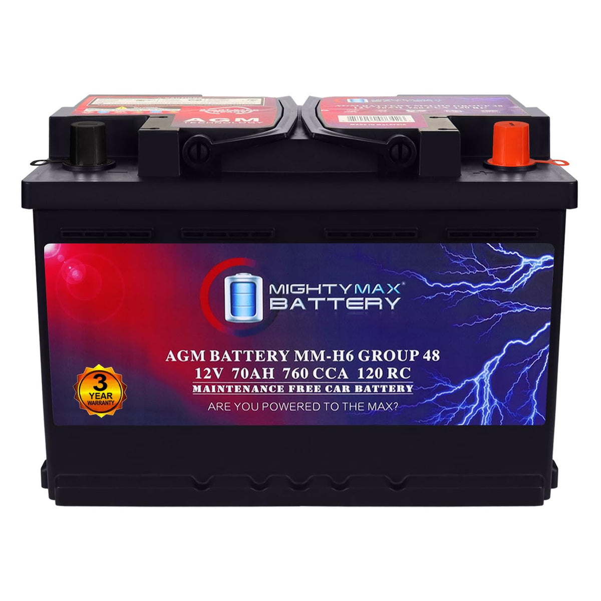 12V 70 AH AGM Car Battery Y966334