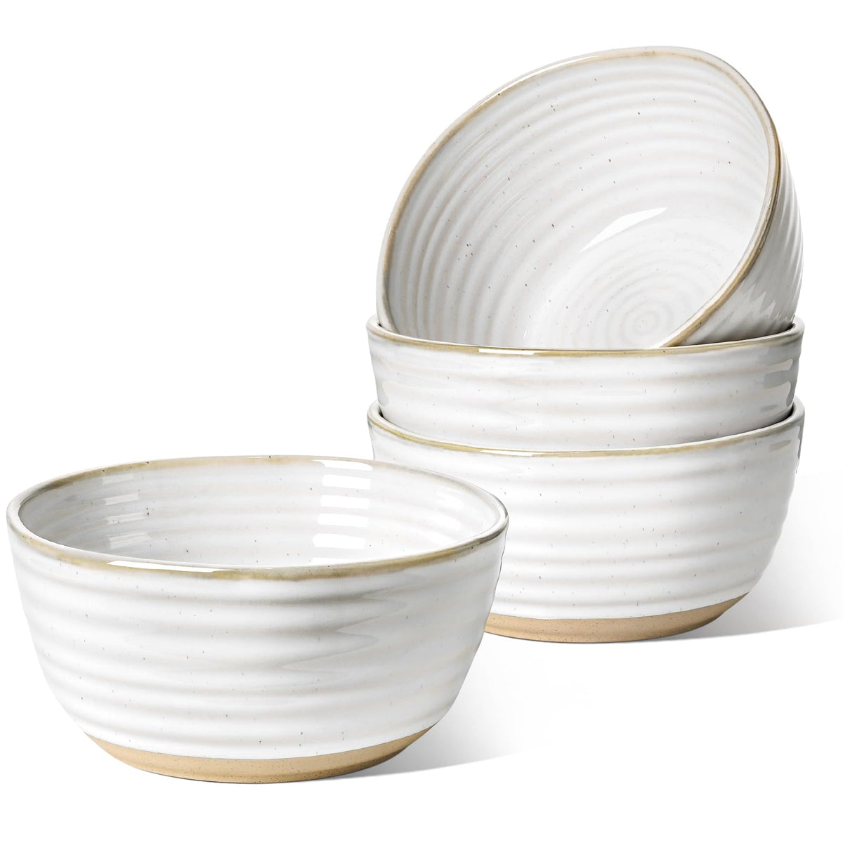 Ceramic Soup Bowl Set 42 oz 7 Inch Set of 4 Arctic White G483031