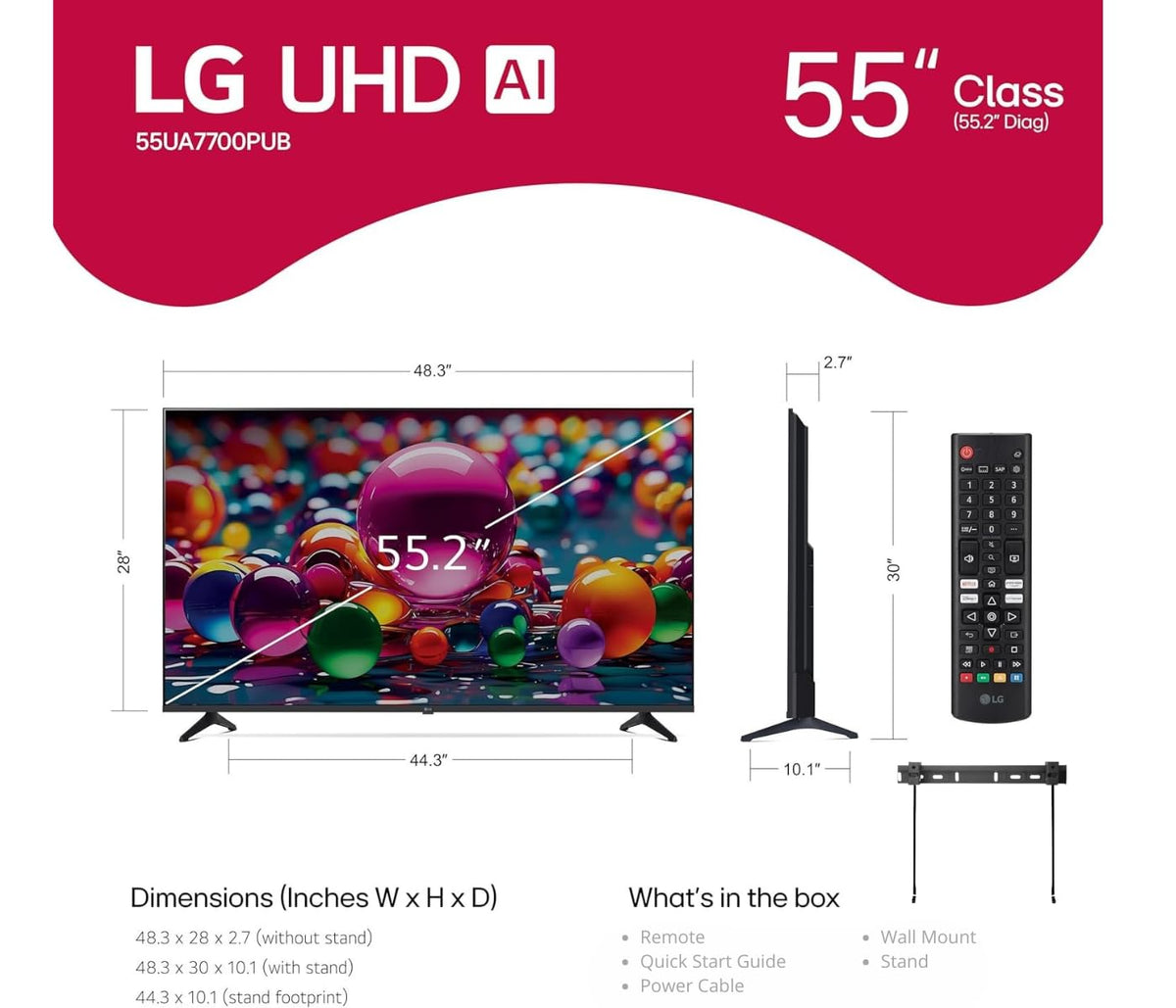 55" 4K UHD Smart TV HDR10 Bluetooth C497