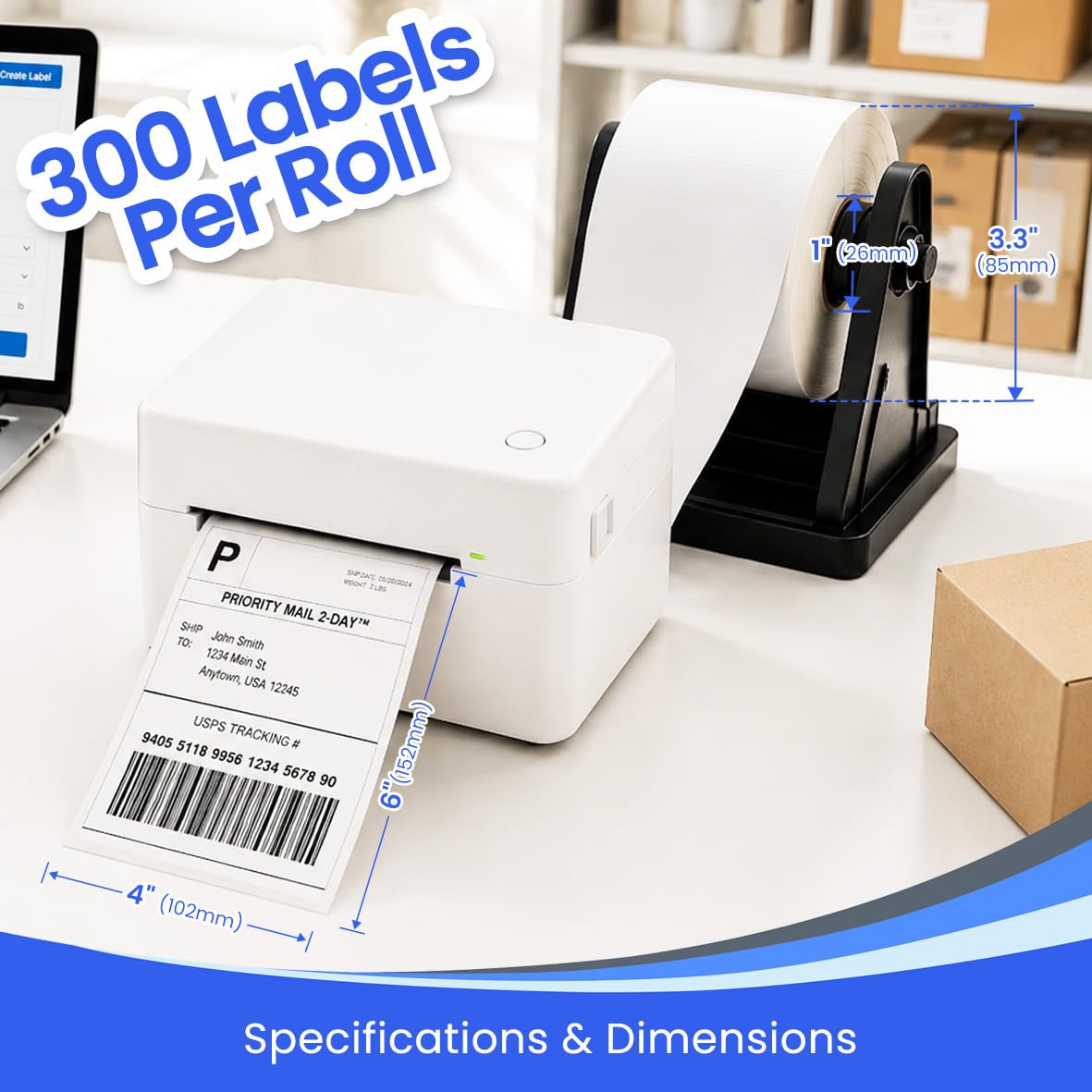 4x6 Thermal Shipping Labels Roll, 900 Labels V42618
