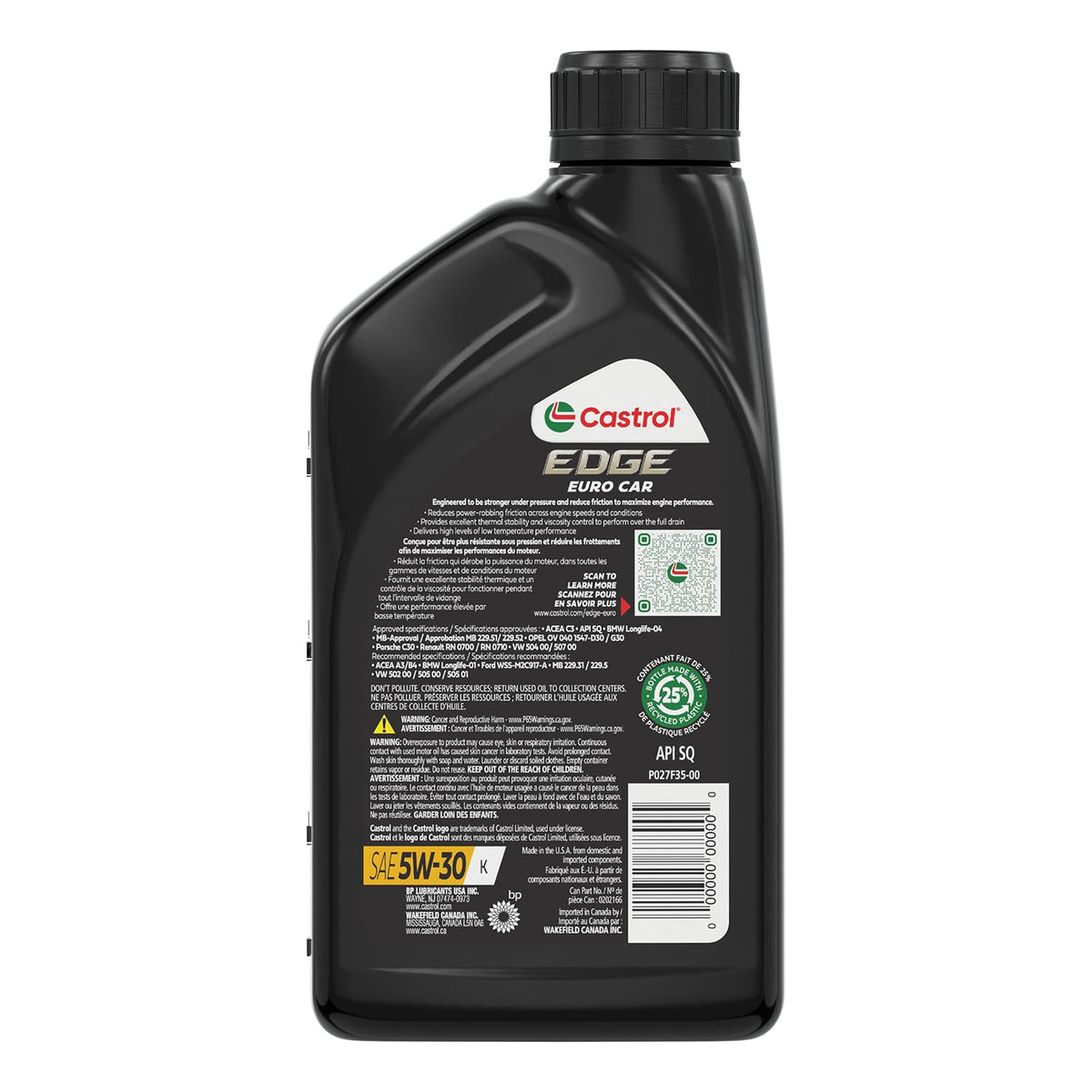 5W-30 Full Synthetic Motor Oil, 1 Quart, Pack of 6 C4003