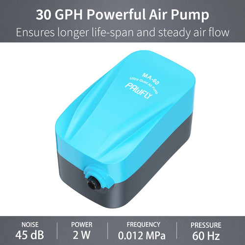 15-40 GPH Compact Quiet Aquarium Air Pump with Air Stone B364130