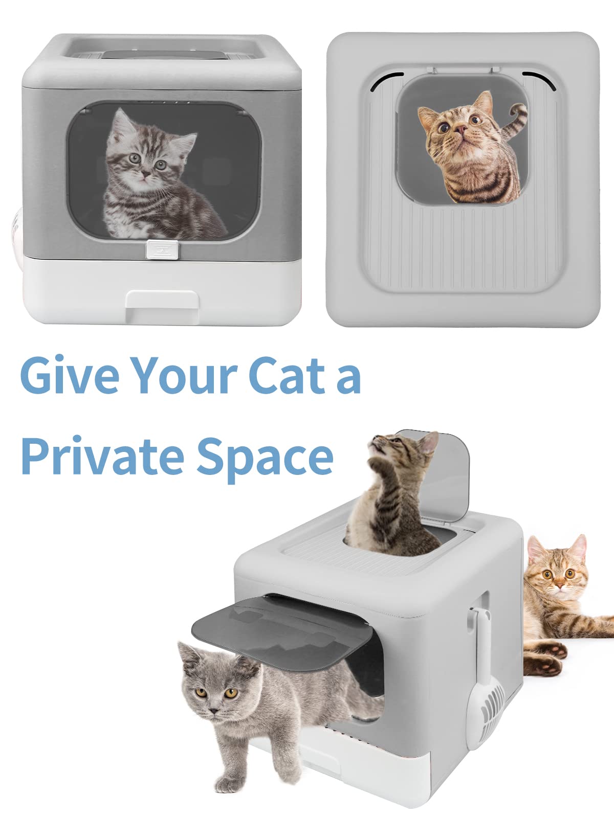 Foldable Cat Litter Box with Lid B472
