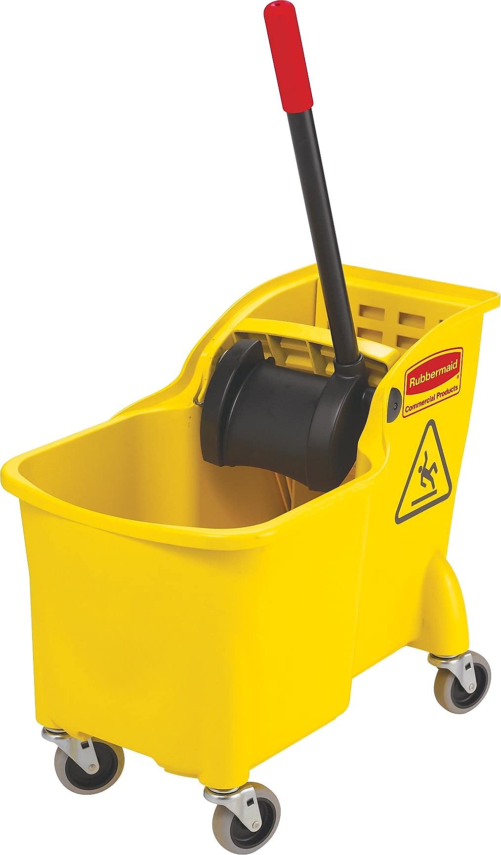 31 QT Tandem Mop Bucket and Wringer Combo on Wheels, Yellow M358
