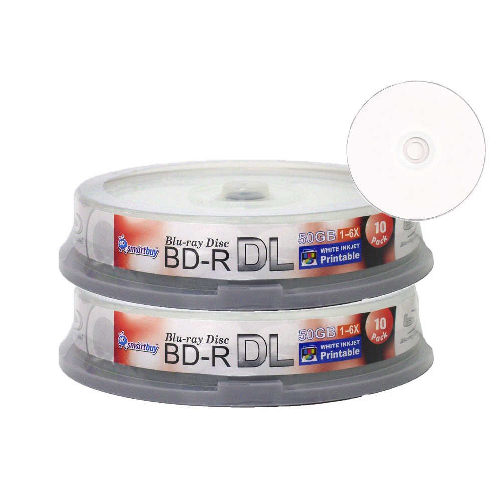 20-disc 50gb 6X Bd-r Dl White Inkjet Hub Printable Blank Disc Q609263