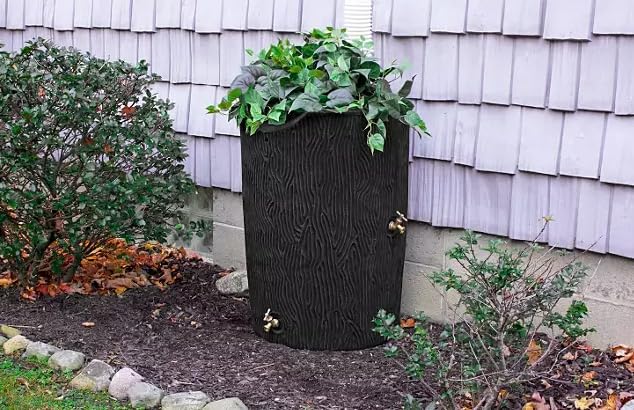 50-Gallon Wood Grain Rain Barrel R9201