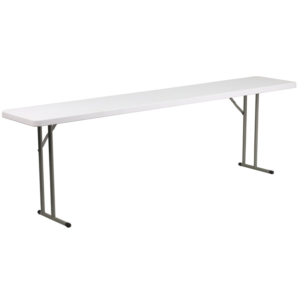 8-Foot White Plastic Folding Training Table Y2622