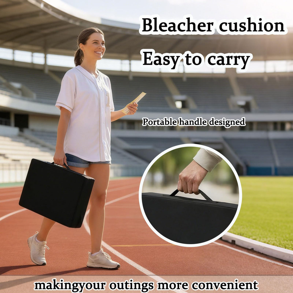 3.15 Inches Thick Portable Waterproof Stadium Seat Cushion J5787