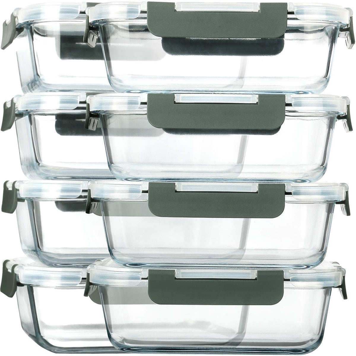 30 oz Glass Food Storage Containers with Lids Y98584