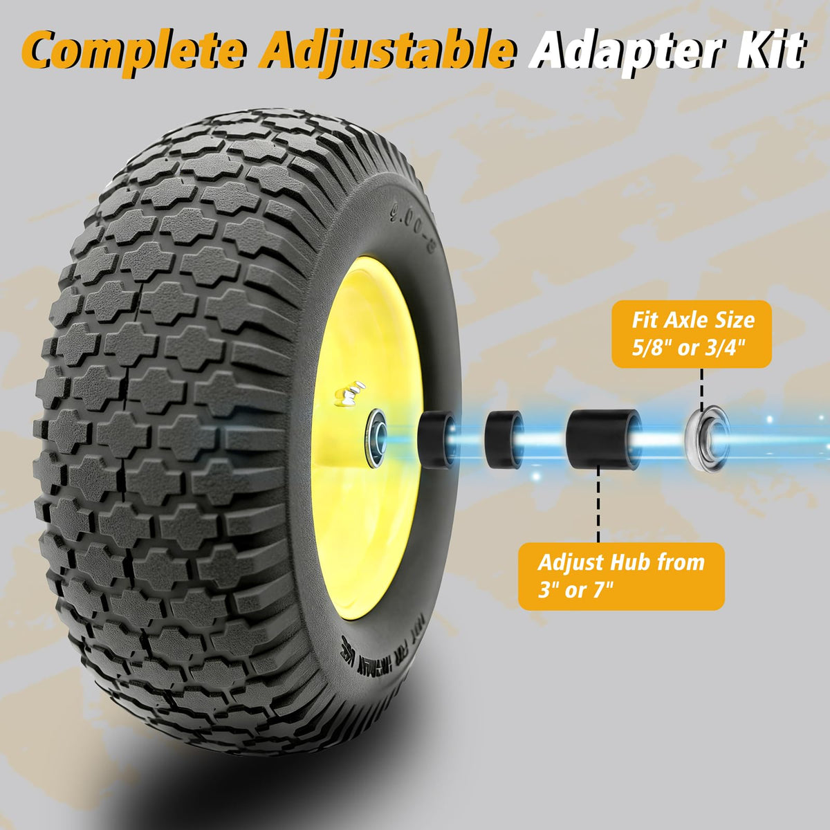 16 Inch Flat Free Wheelbarrow Tire and Wheel 2 Pack C11965