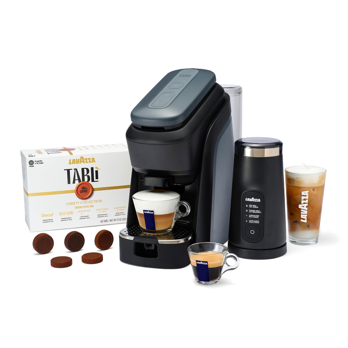 Black Espresso Machine and Milk Frother F52160