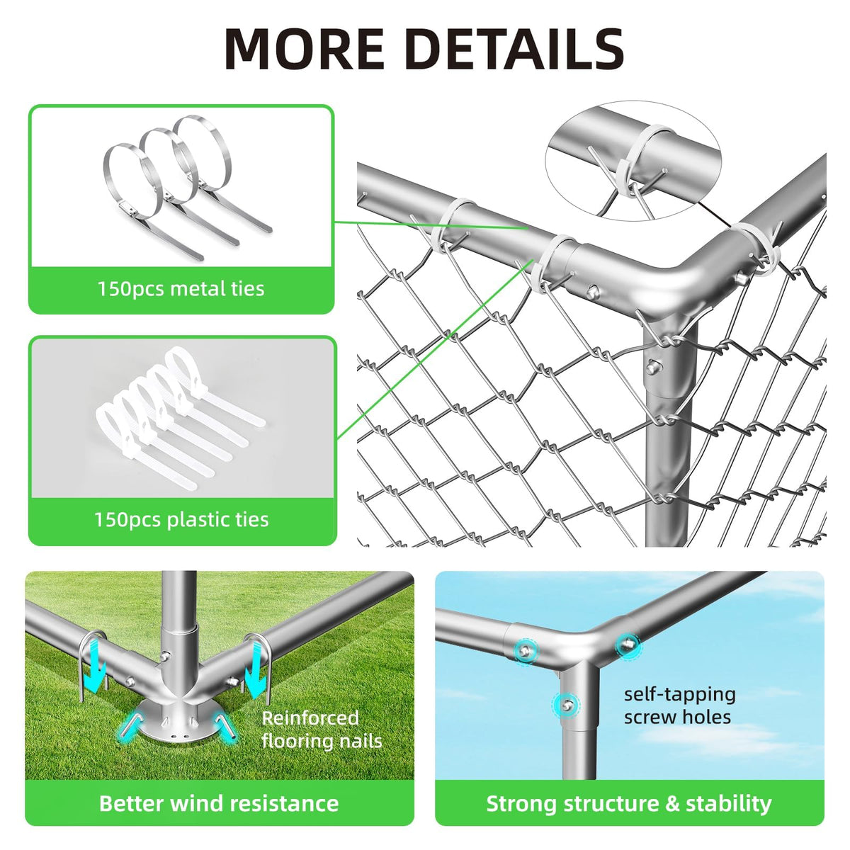 10x10 ft Heavy Duty Outdoor Dog Kennel Q56597