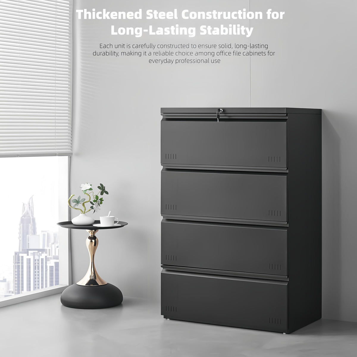 4 Drawer Metal File Cabinet with Lock M763