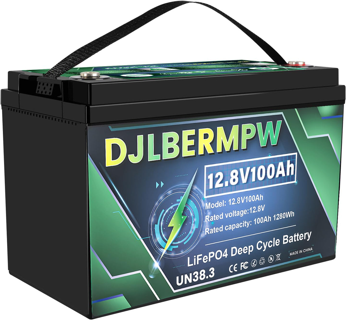12.8V 100Ah LiFePO4 Lithium Battery M37655