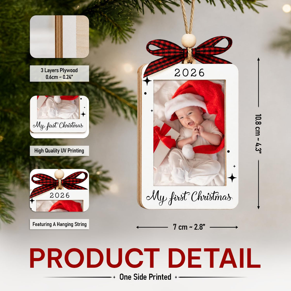 Baby's First Christmas Ornament 2026 Picture Frame F946