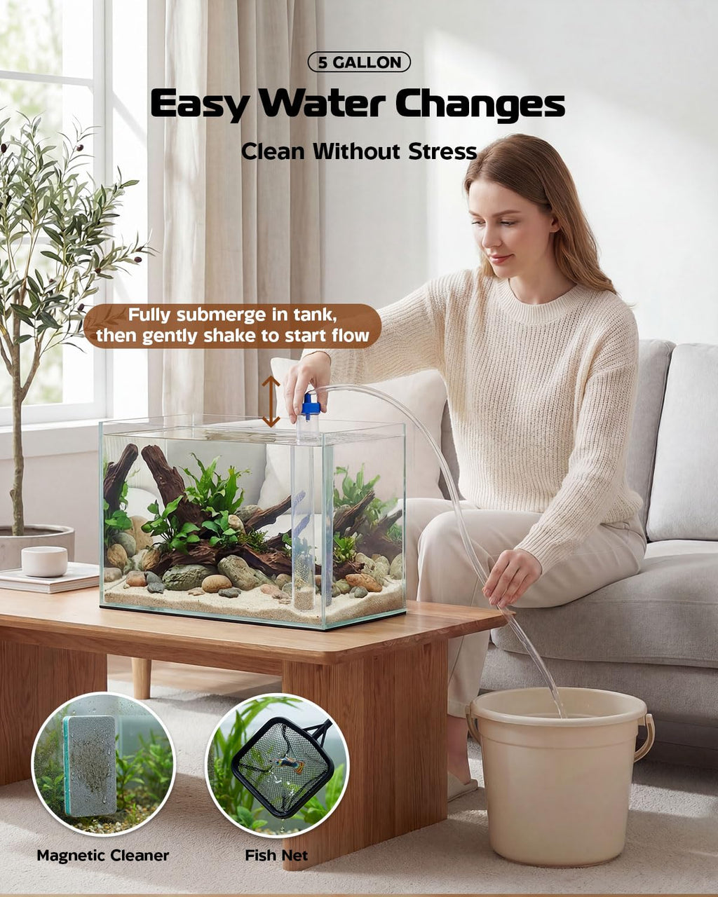 5 Gallon Glass Aquarium Starter Kit U387853