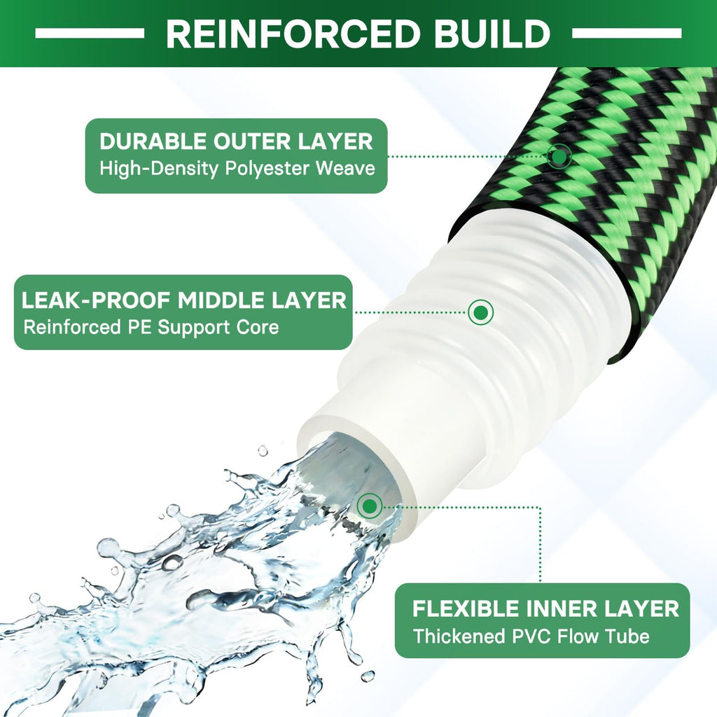 100 ft Flexible Non-Expandable Kink-Free Lightweight Garden Hose R39754