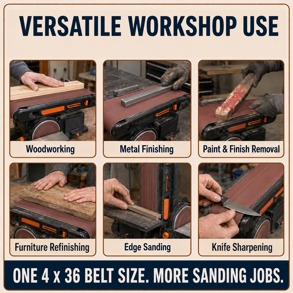 4x36 Aluminum Oxide Sanding Belts, 12 Pack Y469930