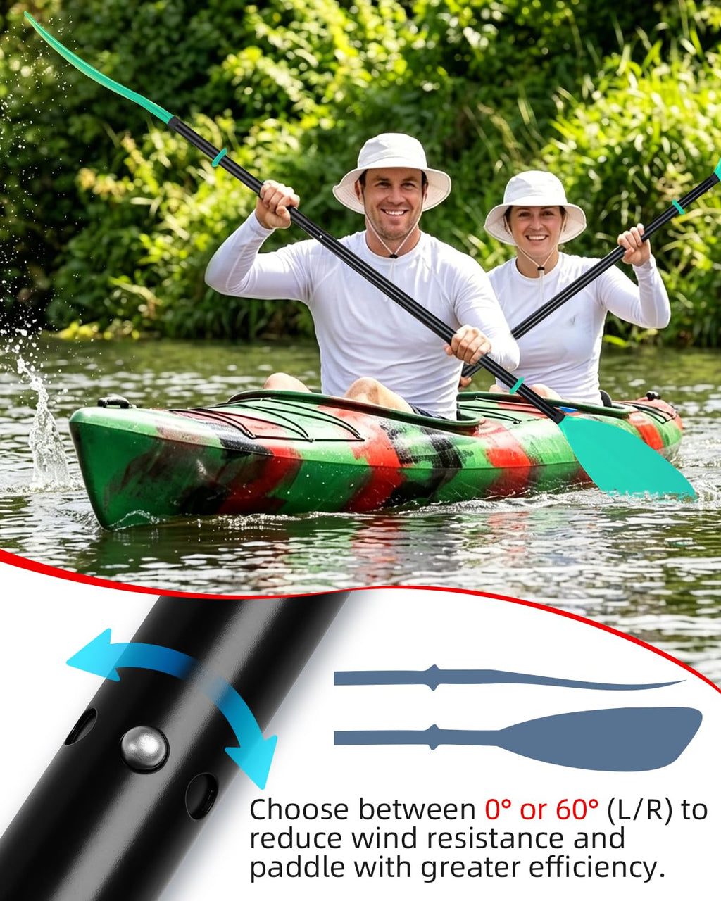 86in 2-Piece Aluminum Kayak Paddle L19536