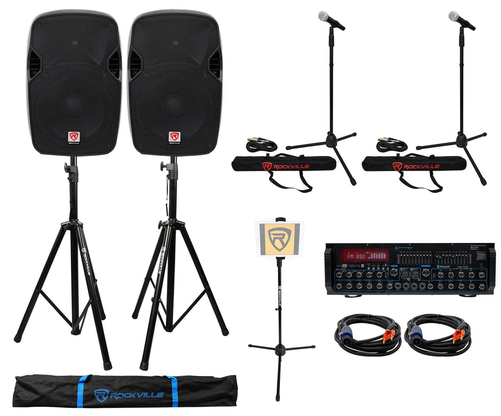 12" PA Speaker Pair Karaoke Bundle with Amp E910138