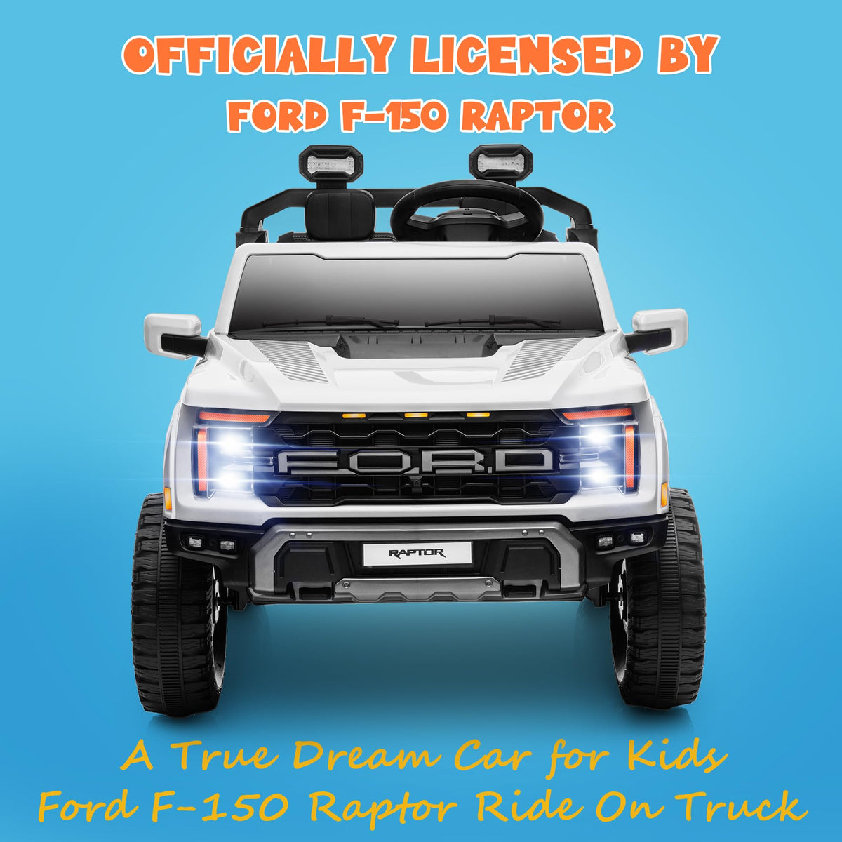 White 24V 2 Seater Kids Ride on Truck with Parent Remote Control E331