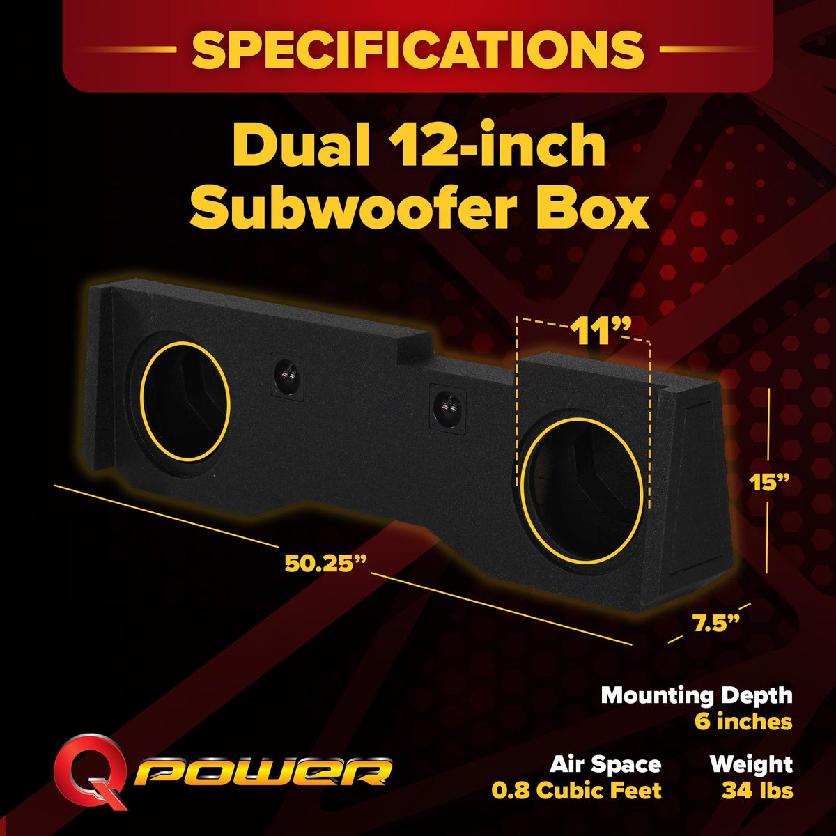 Dual 12in Underseat Subwoofer Enclosure L193
