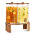 2pcs 1.2 Gallon Glass Drink Dispenser with Stand Z2396