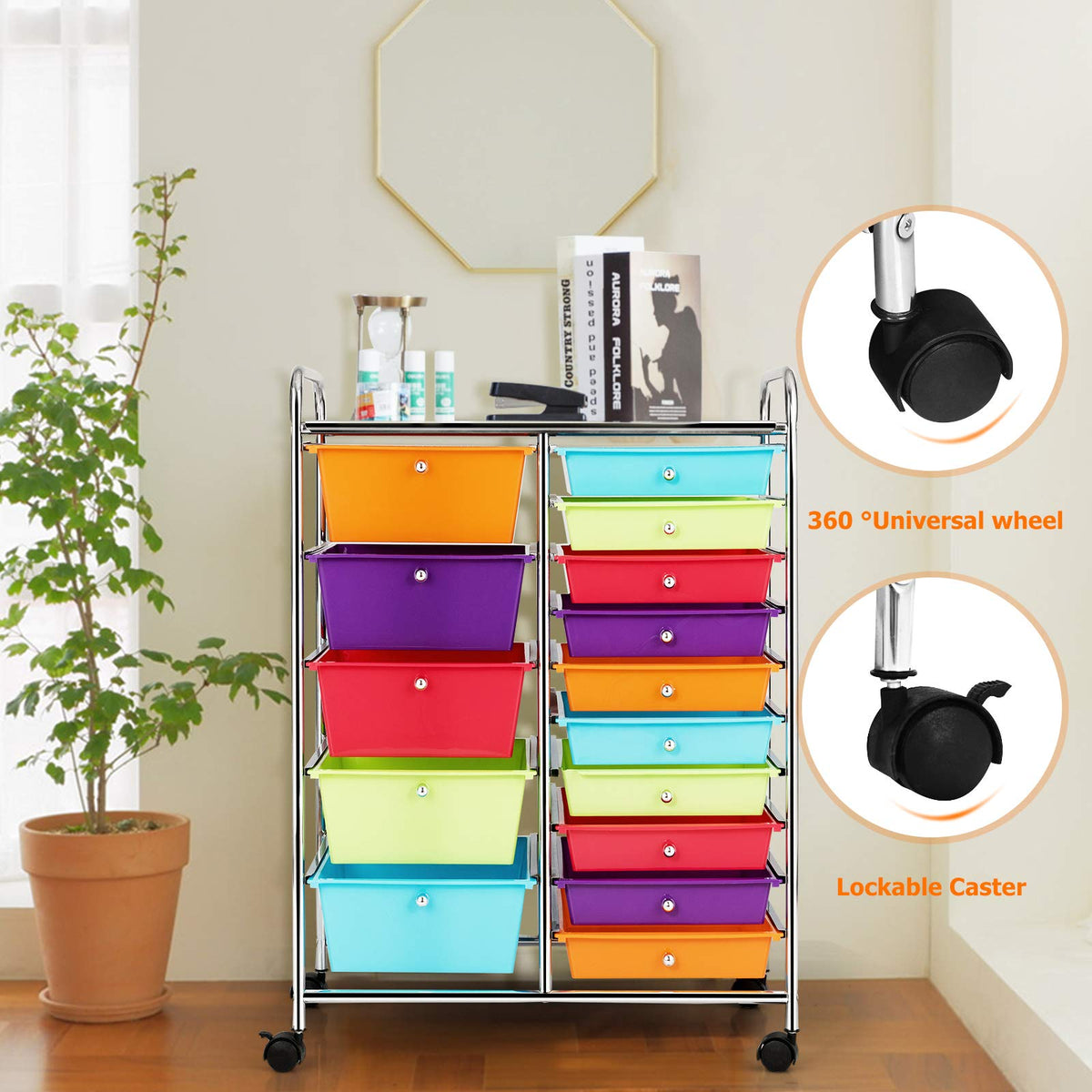 15 Drawer Rolling Storage Cart E537773