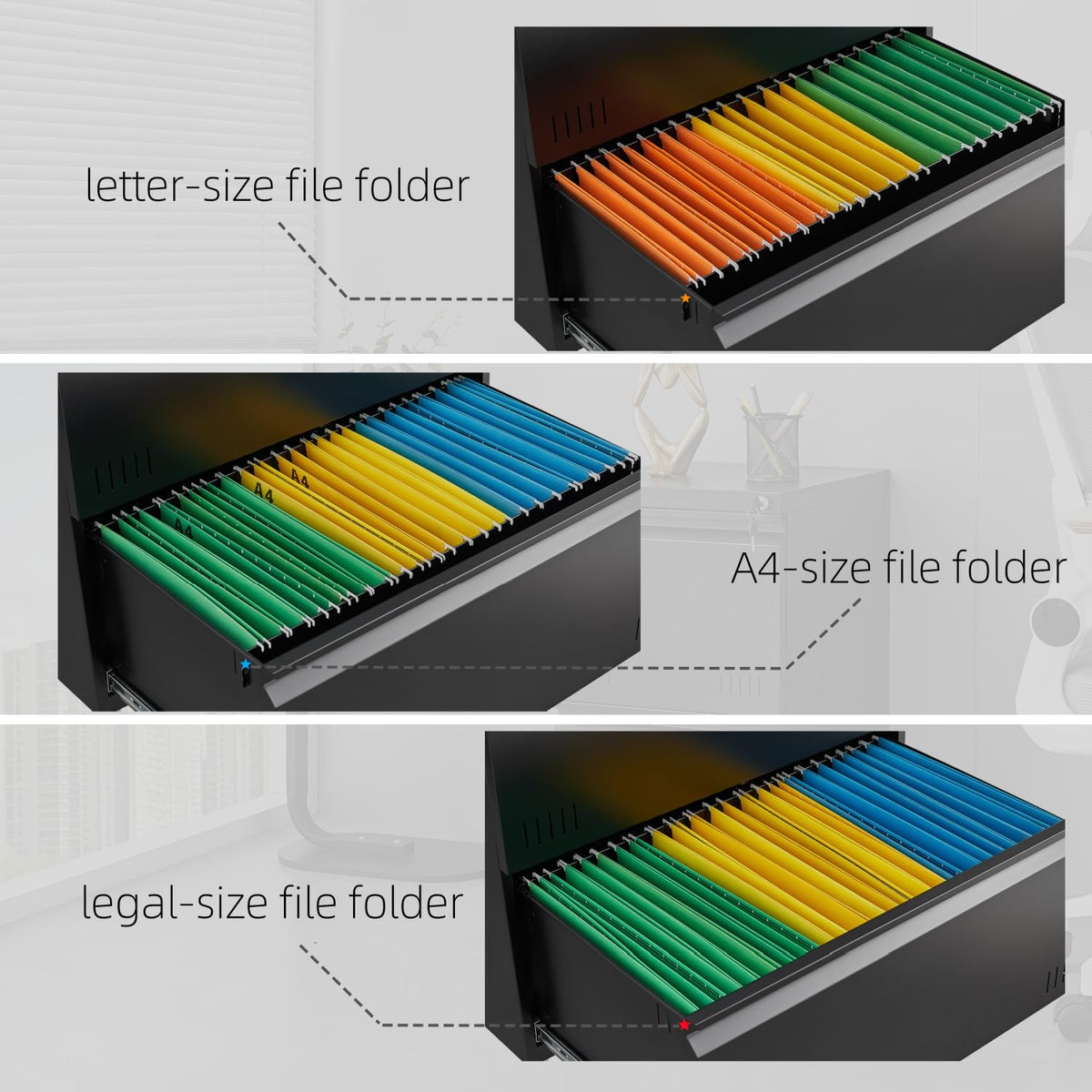 4 Drawer Metal File Cabinet with Lock M763
