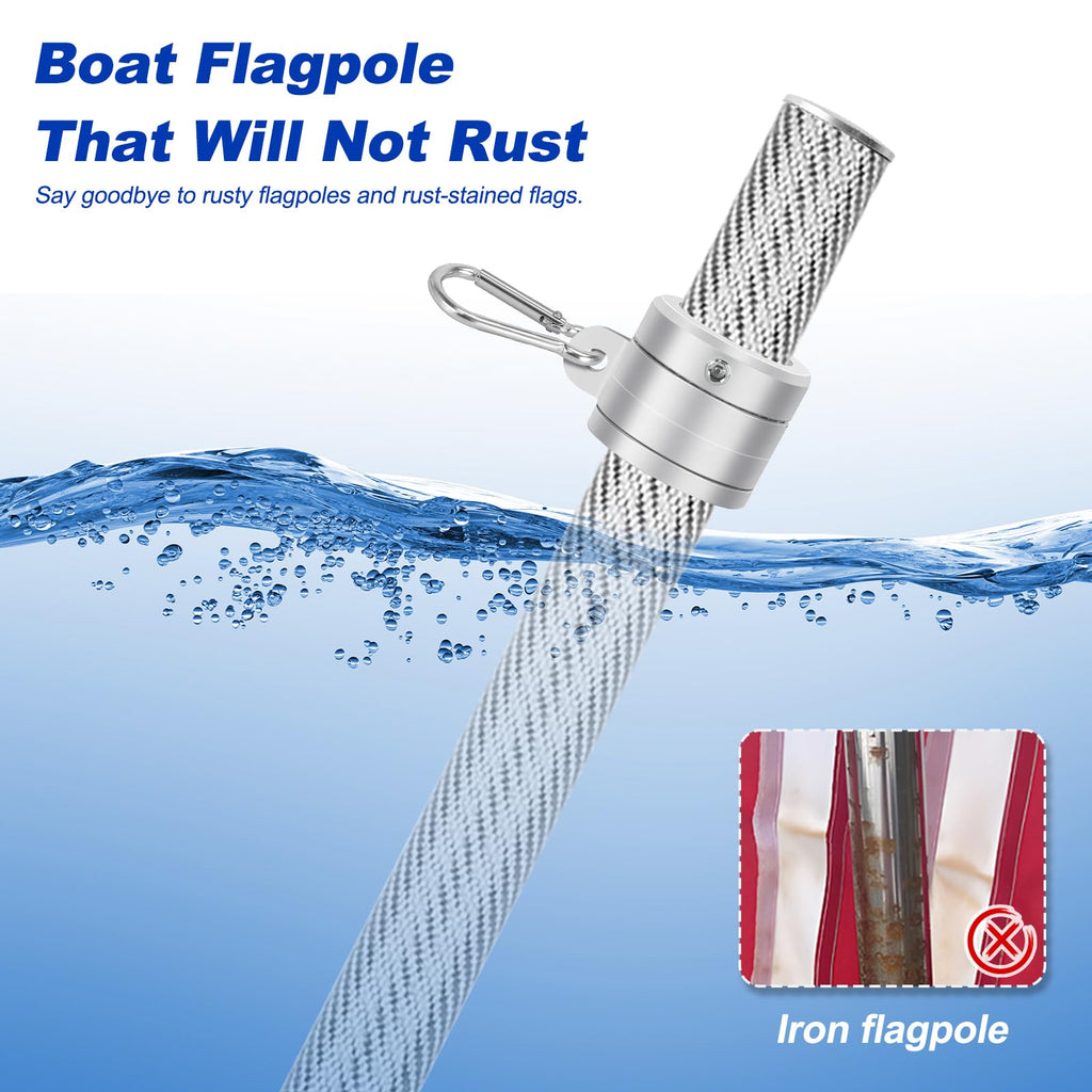 2/2.5FT Carbon Fiber Boat Flag Pole W9071