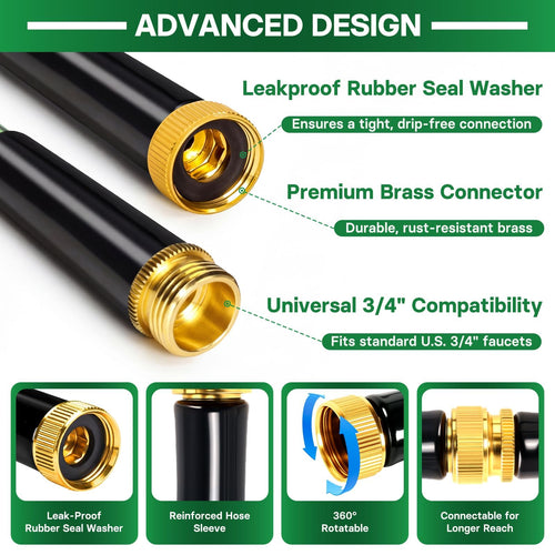 100 ft Flexible Non-Expandable Kink-Free Lightweight Garden Hose R39754