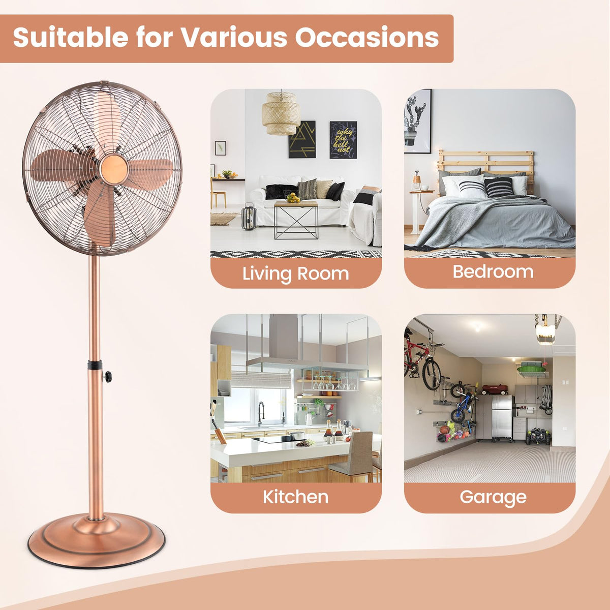 16 Inch Oscillating Pedestal Fan Q608014