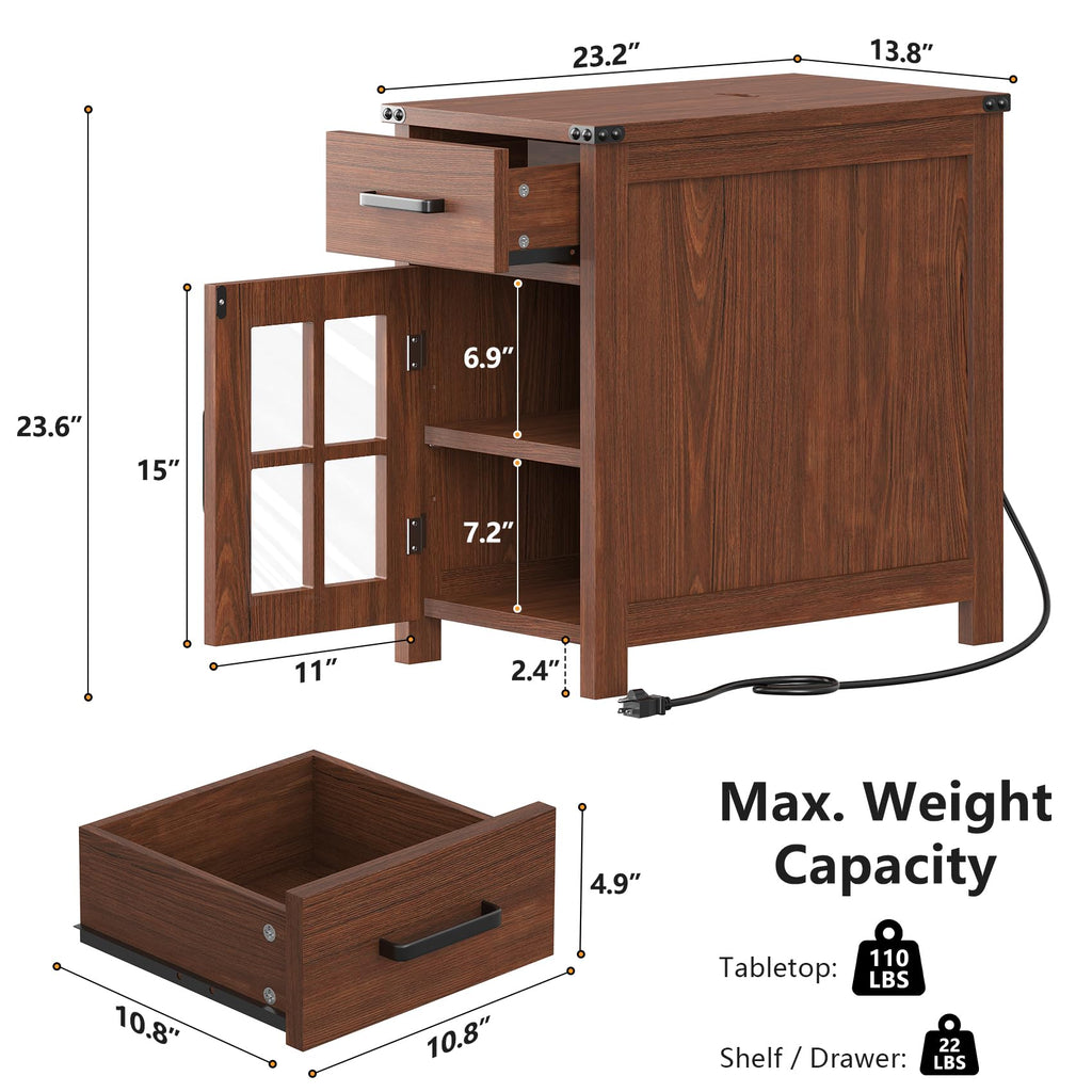 End Table with Charging Station W2428