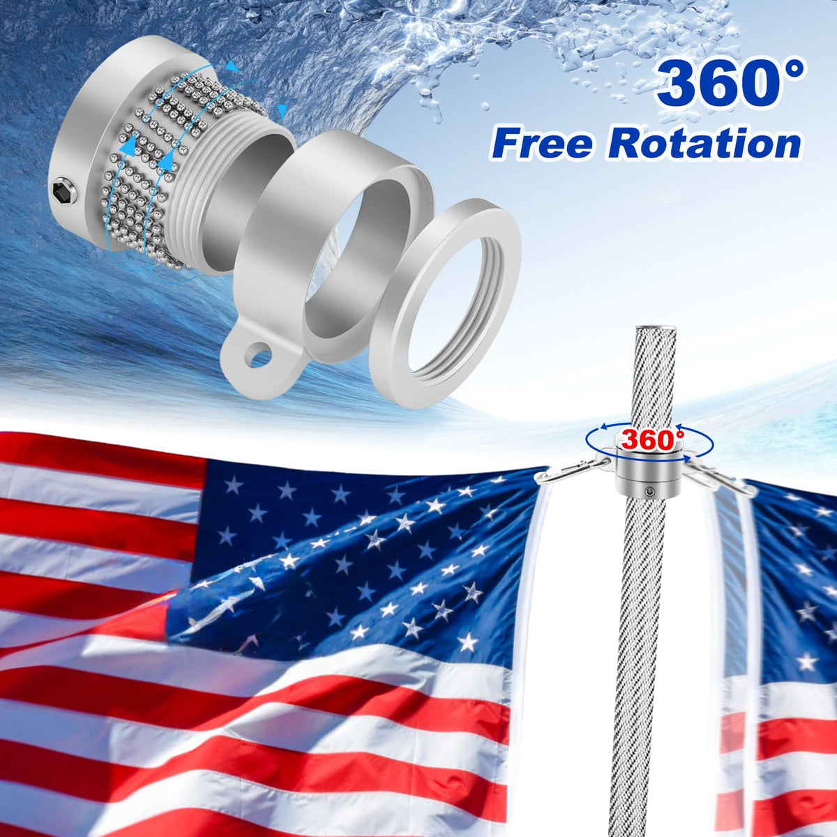 2/2.5FT Carbon Fiber Boat Flag Pole W9071
