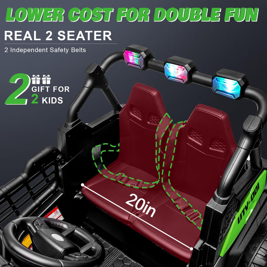 Green 24V 2 Seater Ride on Car U5014