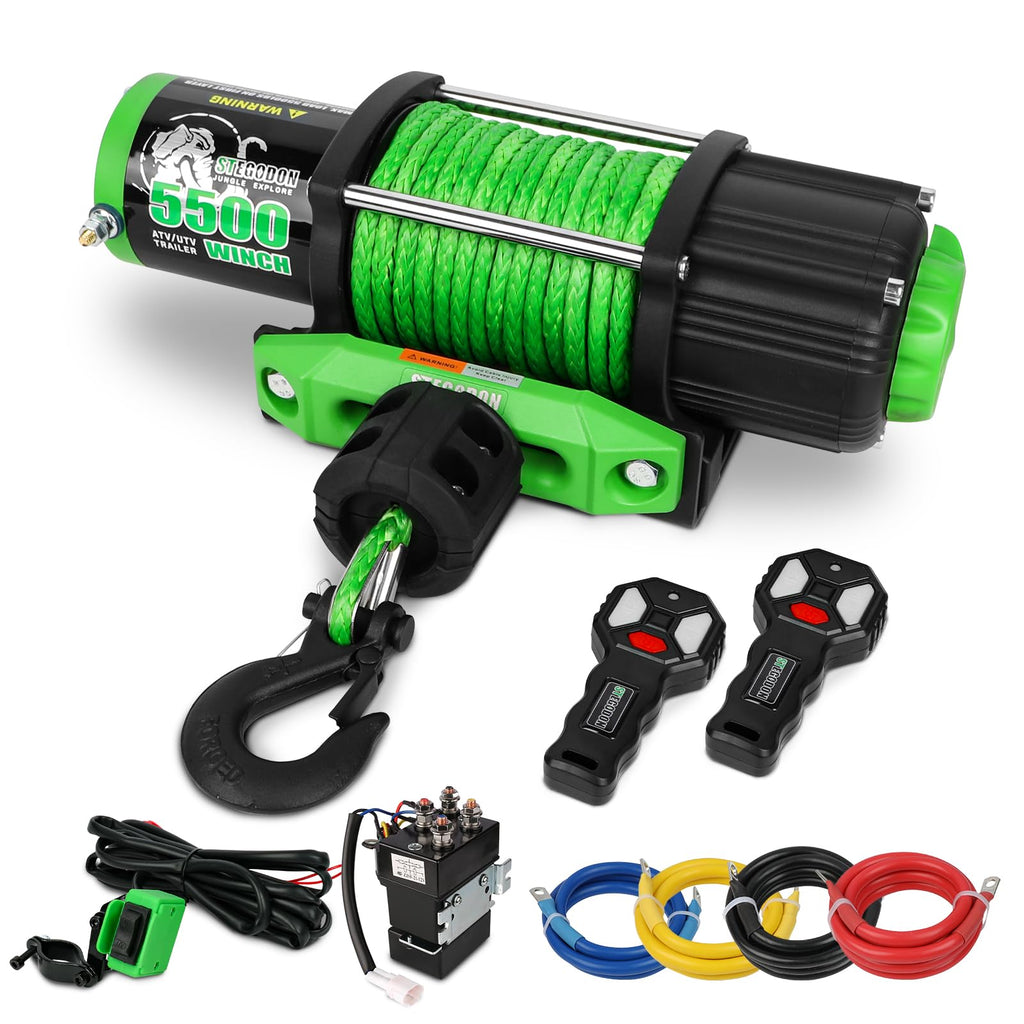 12V Electric Winch with Synthetic Rope and Wireless Remote C69580