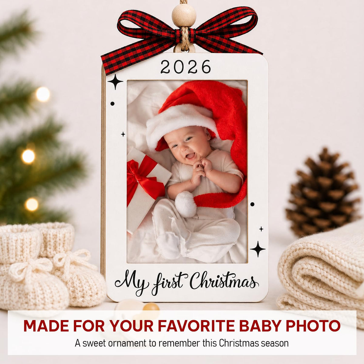 Baby's First Christmas Ornament 2026 Picture Frame F946