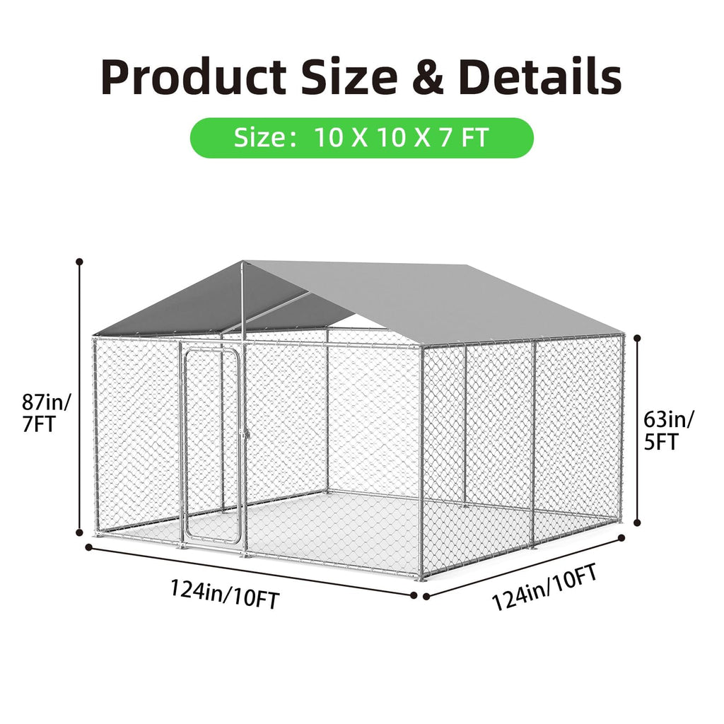 10x10 ft Heavy Duty Outdoor Dog Kennel Q56597