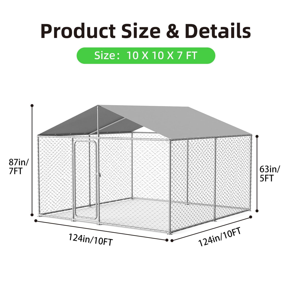 10x10 ft Heavy Duty Outdoor Dog Kennel Q56597