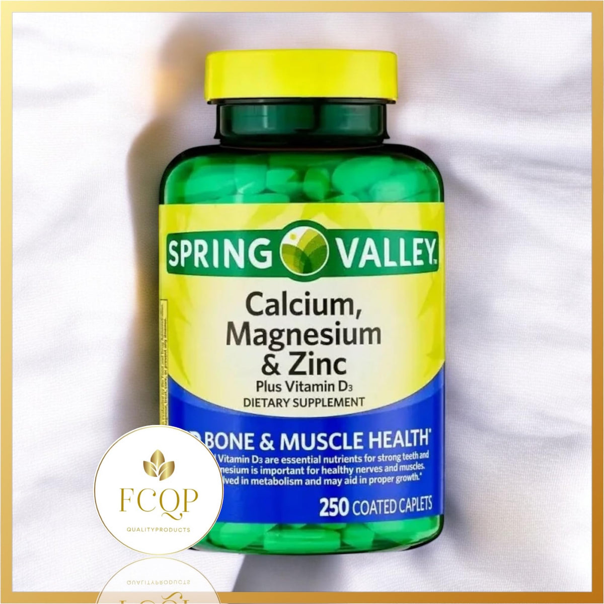 Calcium Magnesium Zinc with Vitamin D3 Supplements, 250 Coated Caplets N58981