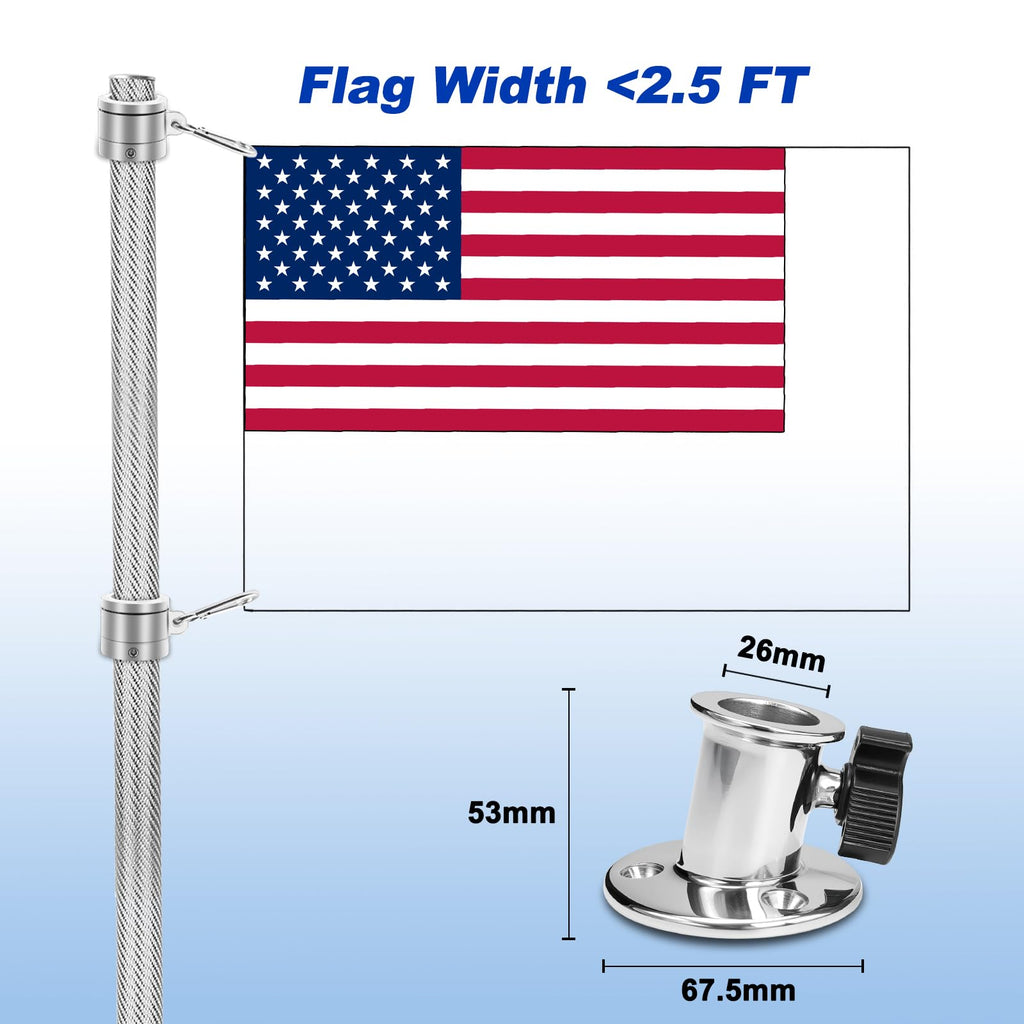 2/2.5FT Carbon Fiber Boat Flag Pole W9071