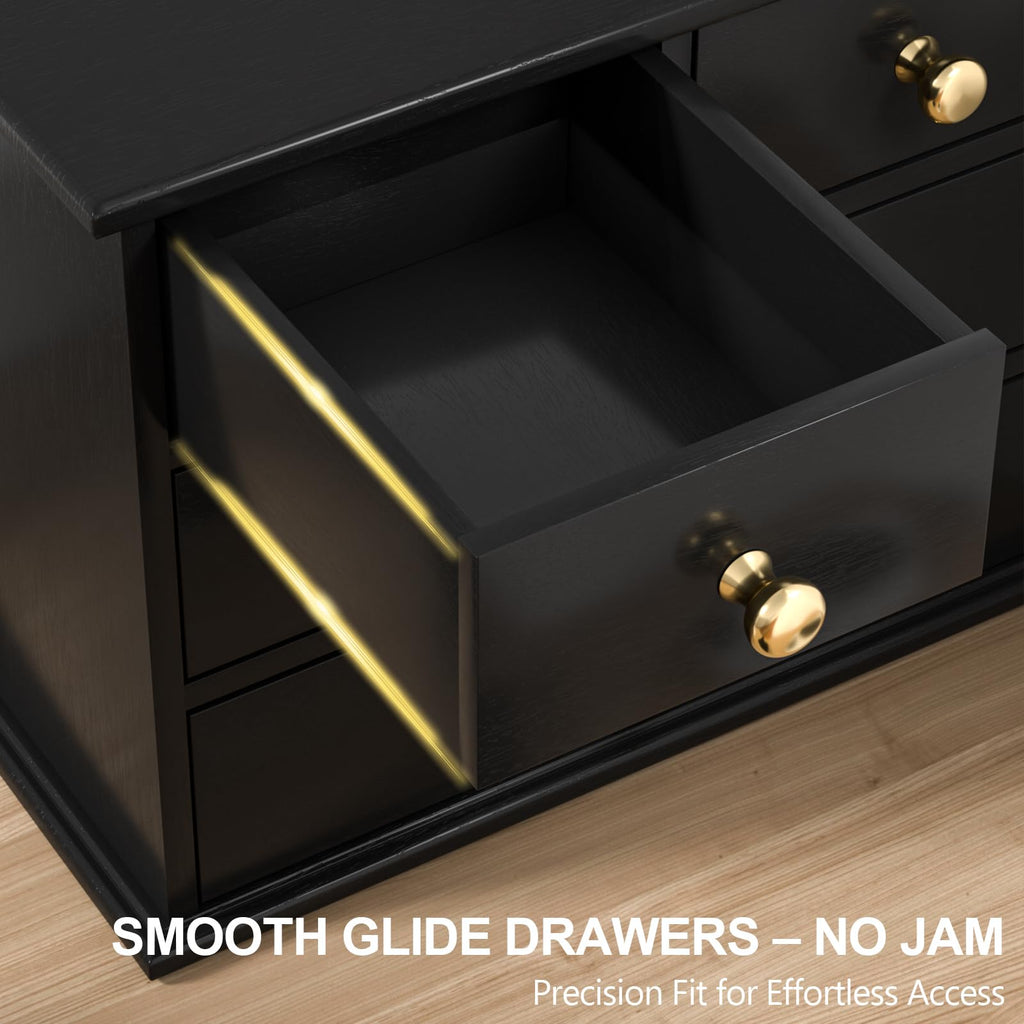 Oak Wooden Desk Organizer with Drawers H764
