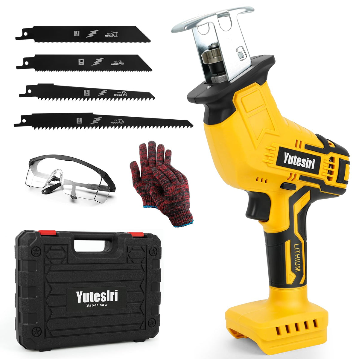 Cordless Reciprocating Saw, 0-3000SPM Variable Speed, 4 Saw Blades X700272
